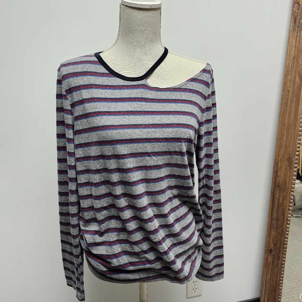 PAM AND GELA Off The shoulder Striped Long Sleeve